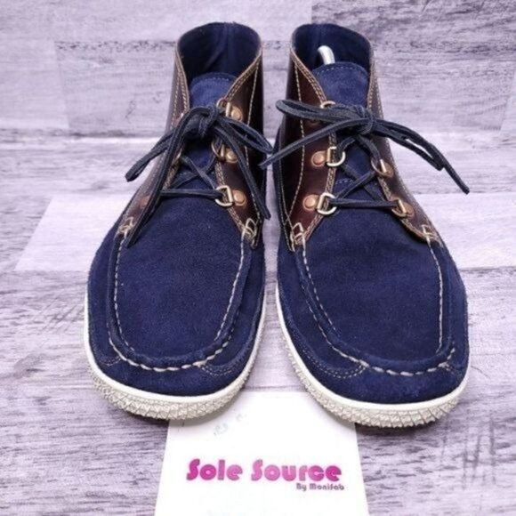 Timberland Camp 73 Moc Toe Lace Up Leather Suede Boot Navy Brown Men's sz 11.5 - Picture 2 of 8